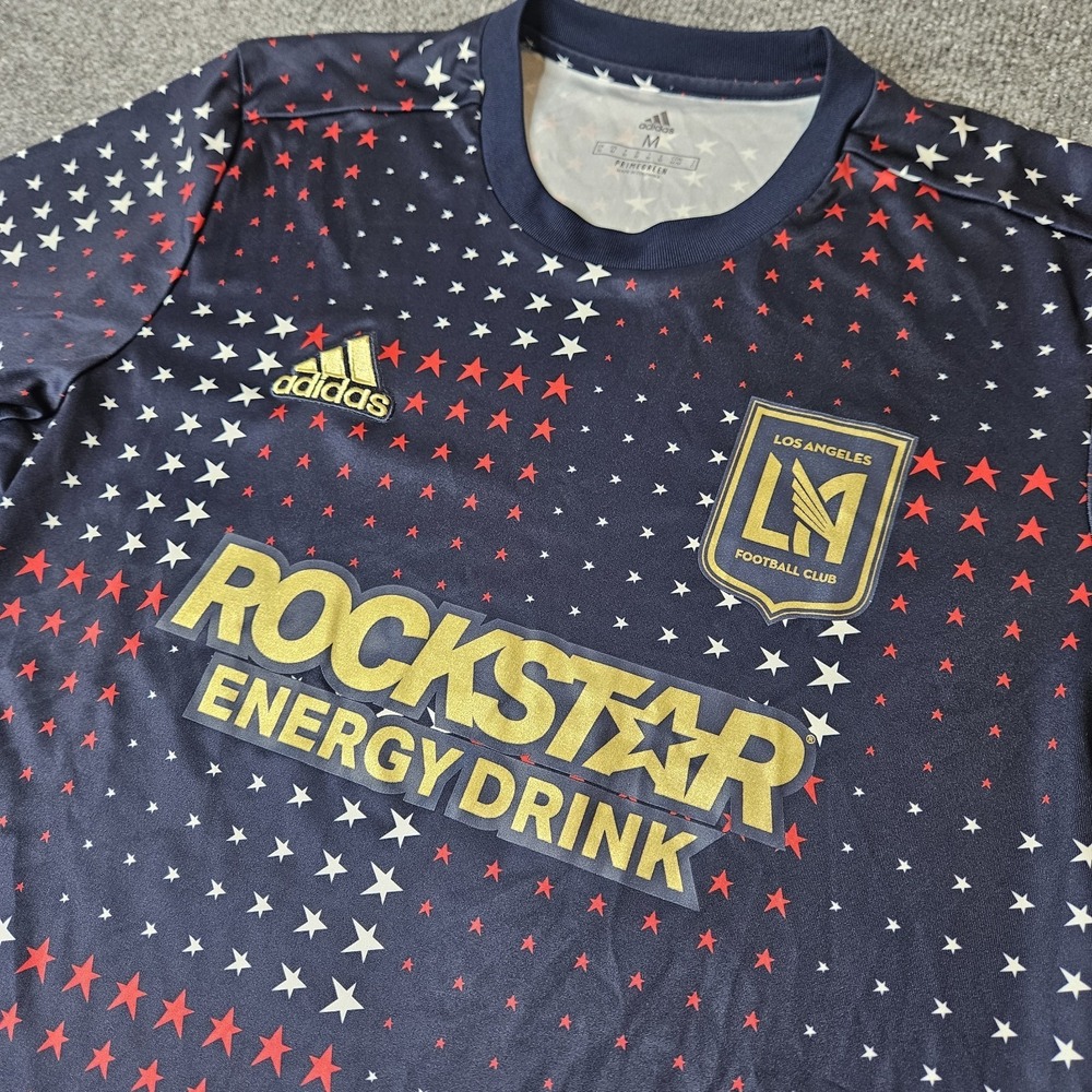 Adidas MLS‎ Men's LAFC 2022 Americana Pre-Match Jersey Size Medium Blue Stars